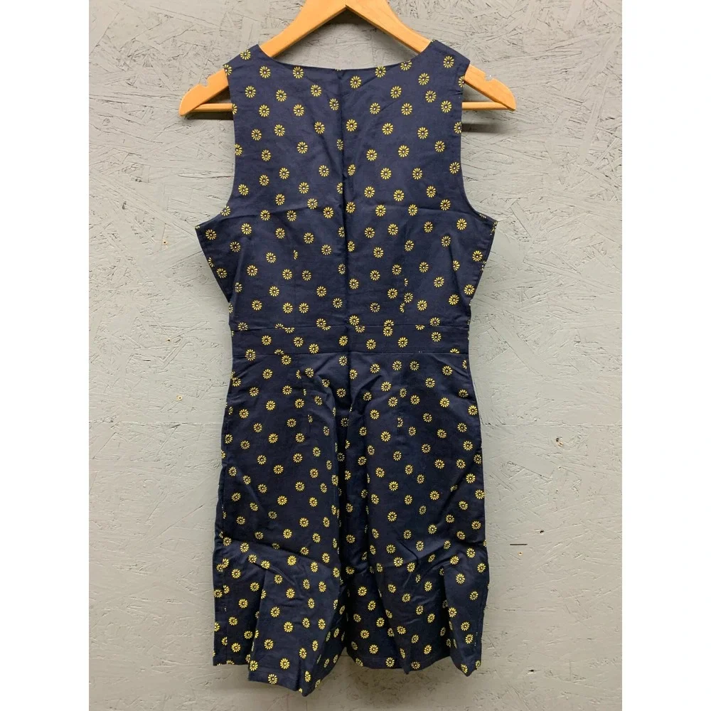 J.Crew Floral Button Front Dress Womens 0 Blue Sleeveless Summer Preppy NWT